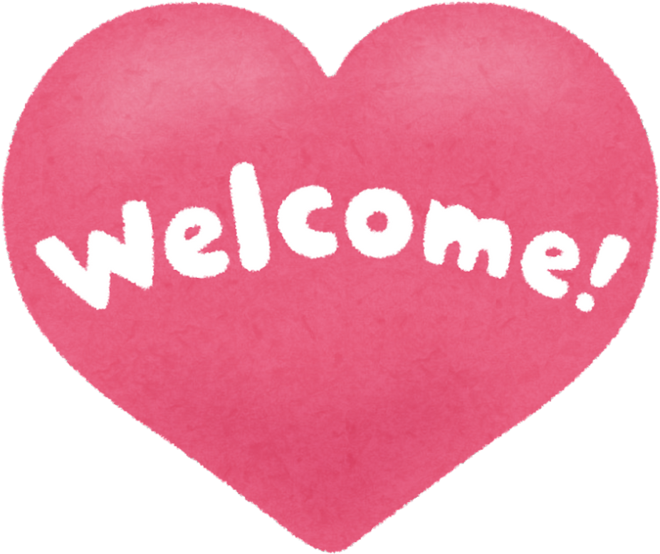 Pink Heart-Shaped Welcome Illustration